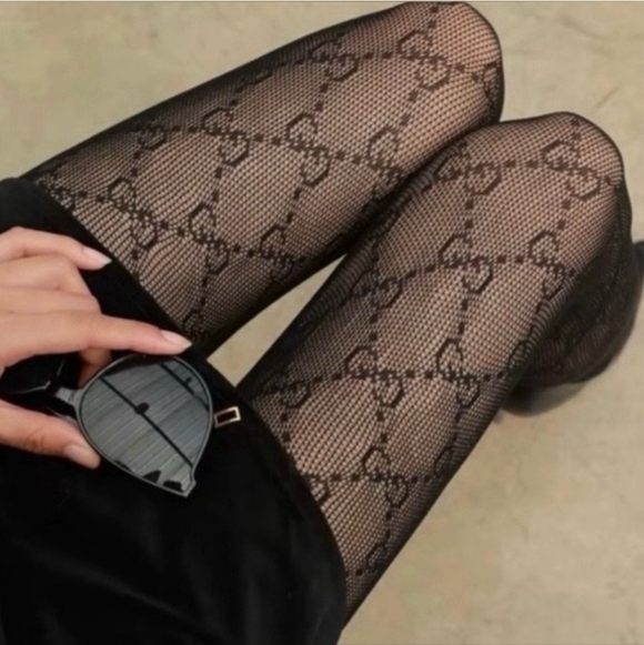 Luxury GG Woven Fishnet Stockings Tights Pantyhose - Picture 1 of 2